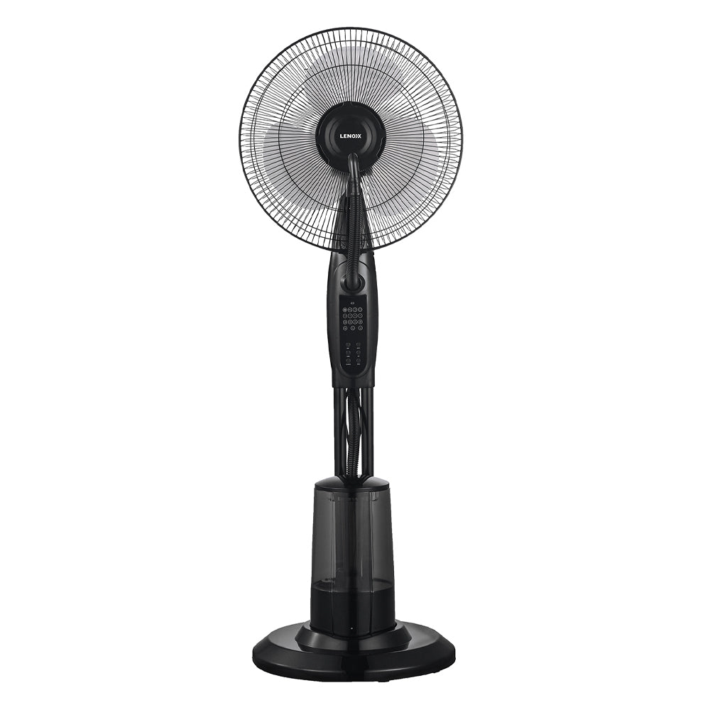 Lenoxx 40cm Misting Pedestal Fan Black