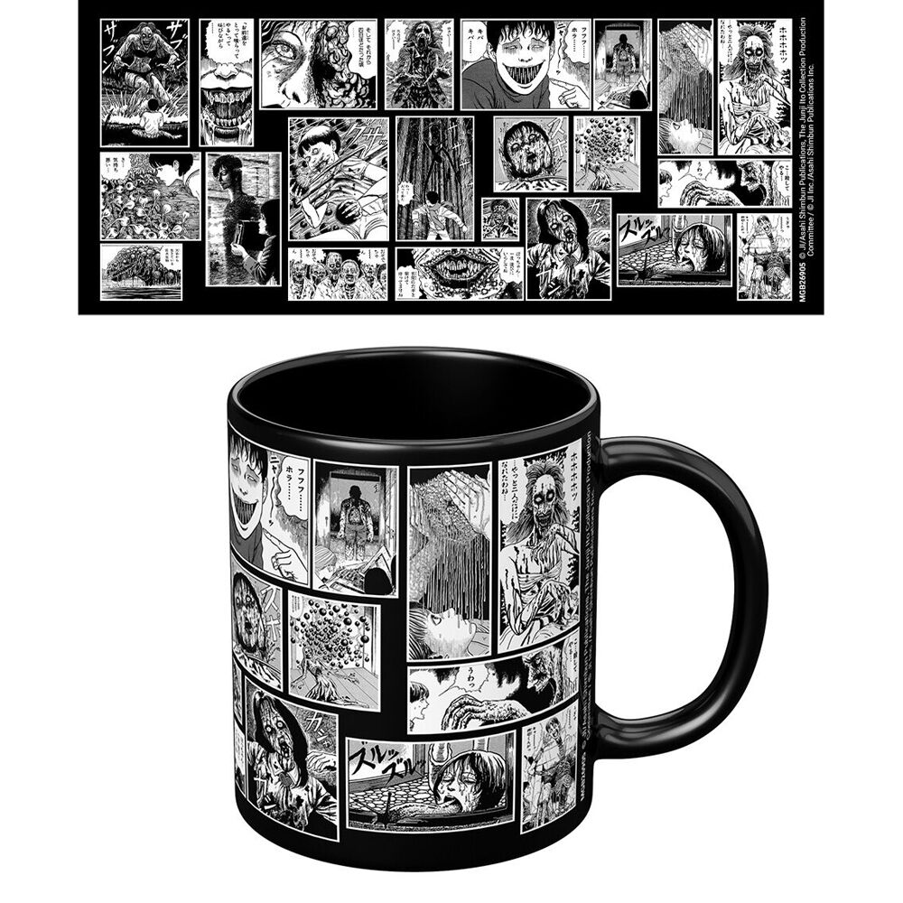 2PK Anime Junji Ito Nightmares Coffee Mug/Cup Black And White