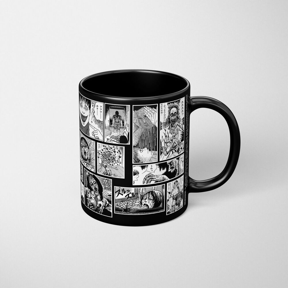 2PK Anime Junji Ito Nightmares Coffee Mug/Cup Black And White
