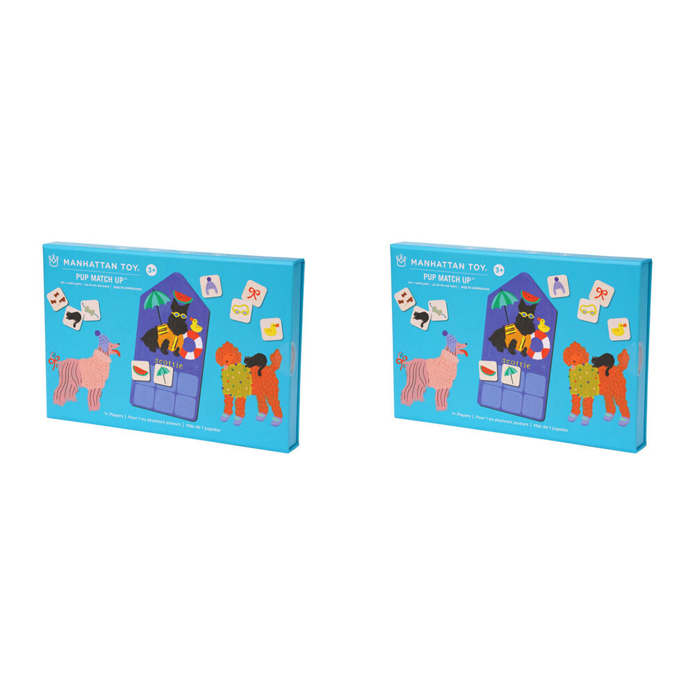 2PK Manhattan Pup Match Up Kids Interactive 6x4cm Card Game 3y+