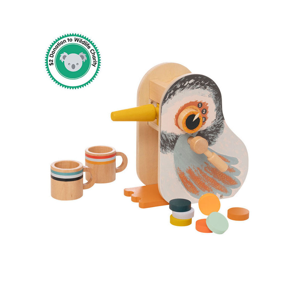 Manhattan Kids Wooden Early Bird Espresso Toy Set w/ Portafiler/Cups/Chips