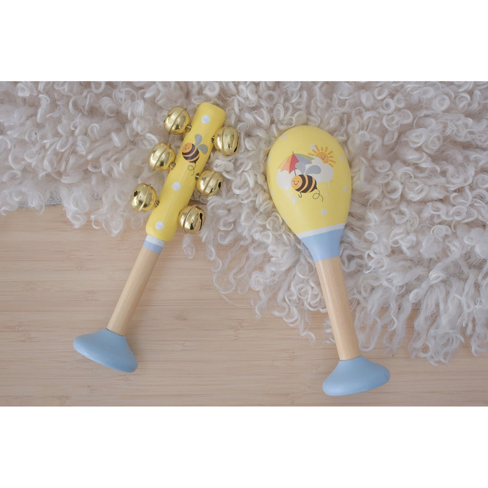 Koala Dream Buzzy Days Bee Maraca & Bellstick Set 18m+