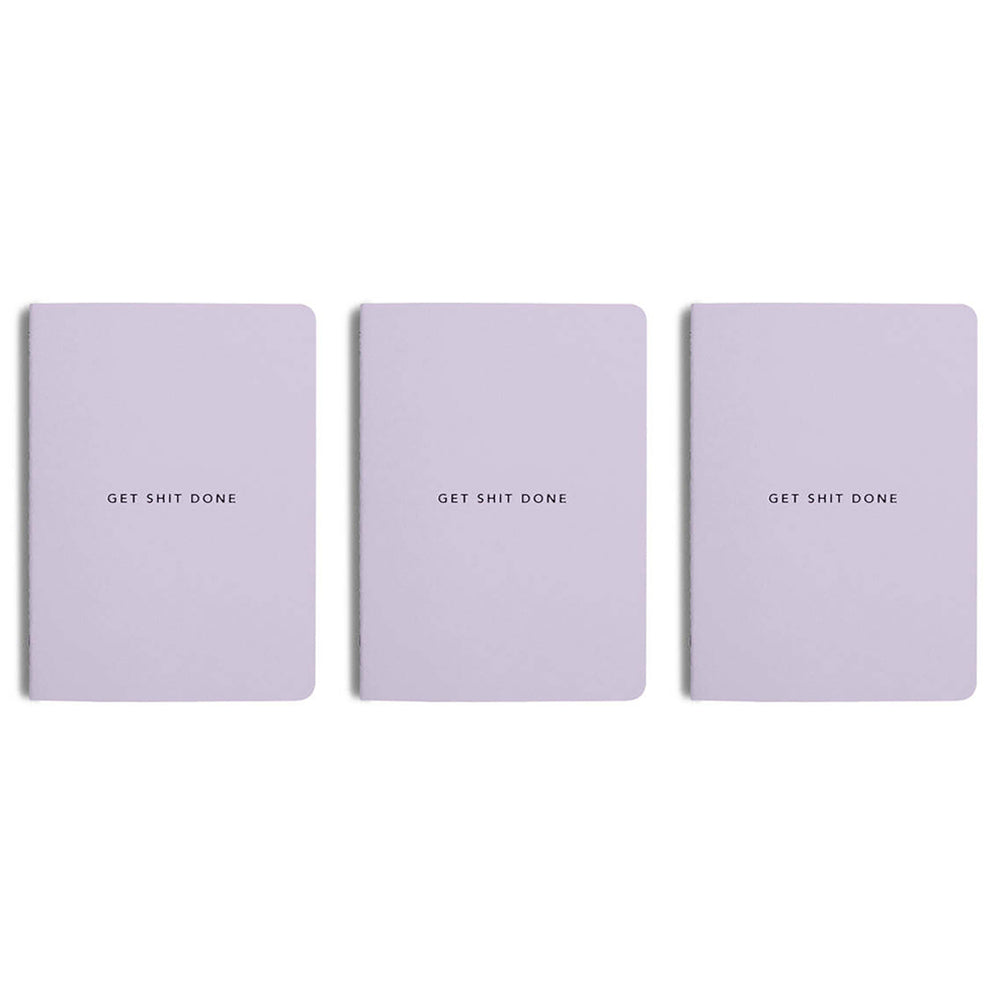 3PK MiGoals Get Sh*t Done Soft Cover A5 Notebook - Lilac