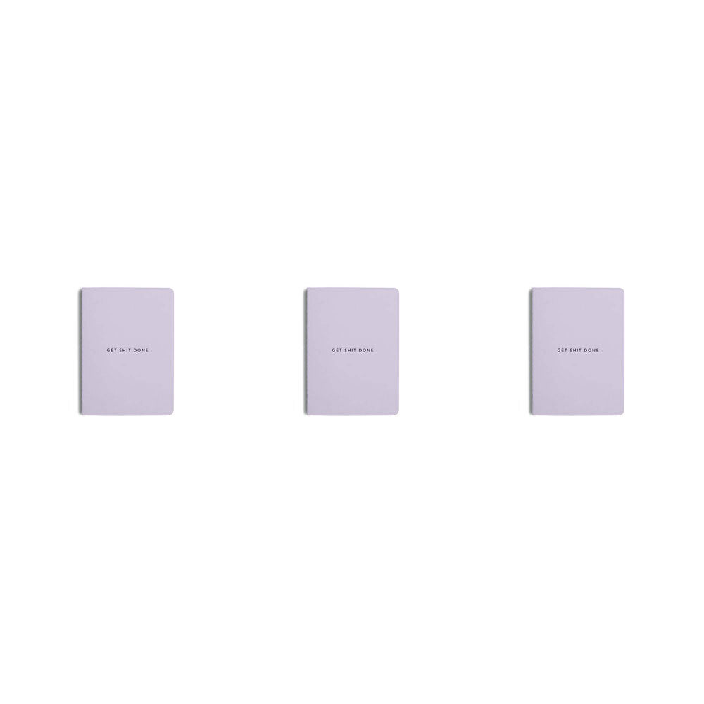 3PK MiGoals Get Sh*t Done Soft Cover A6 Notebook - Lilac