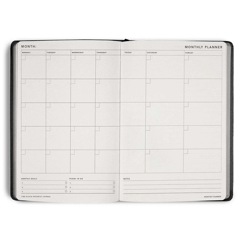 MiGoals Time Block Progress Soft Cover A5 Journal/Planner - Black