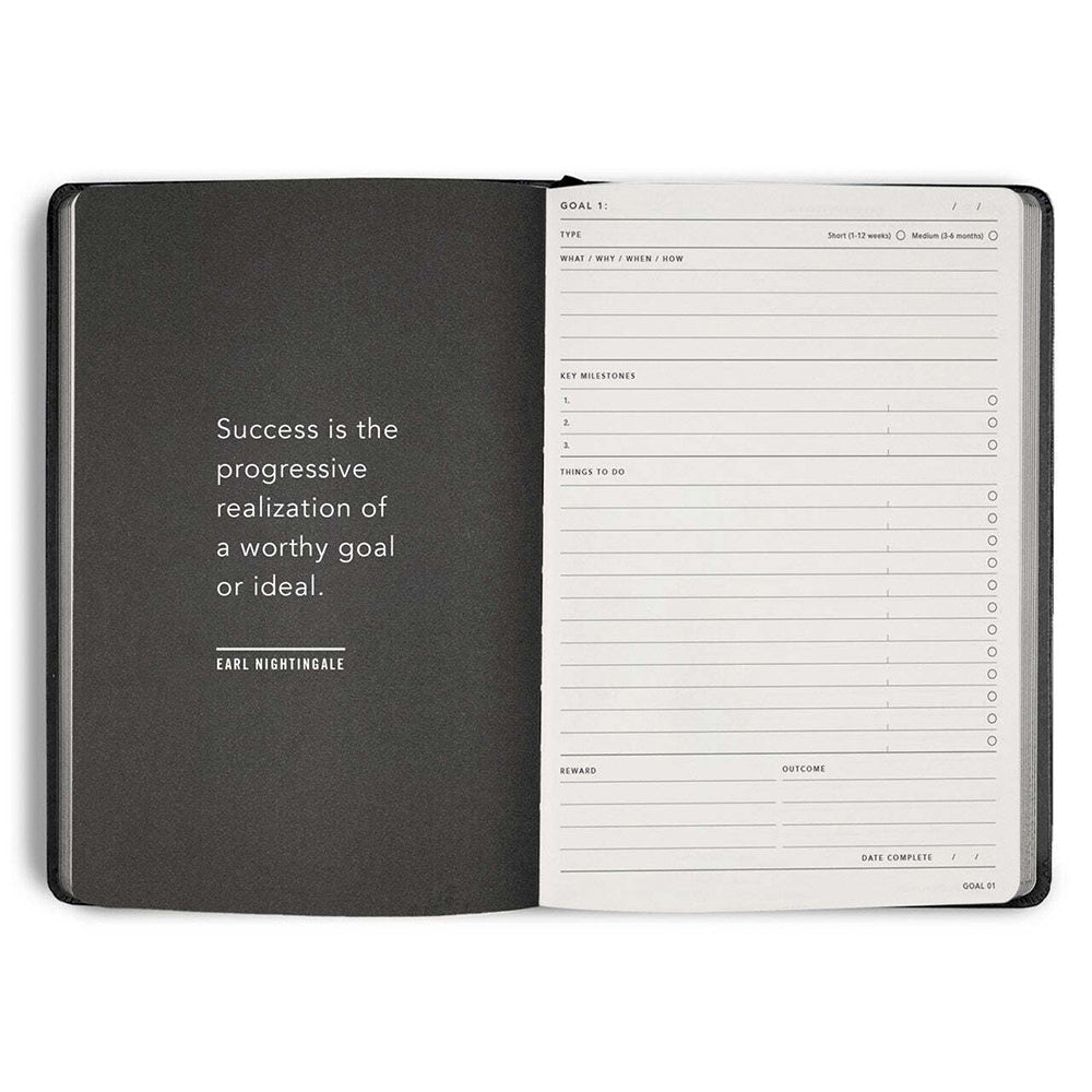 MiGoals Time Block Progress Soft Cover A5 Journal/Planner - Black