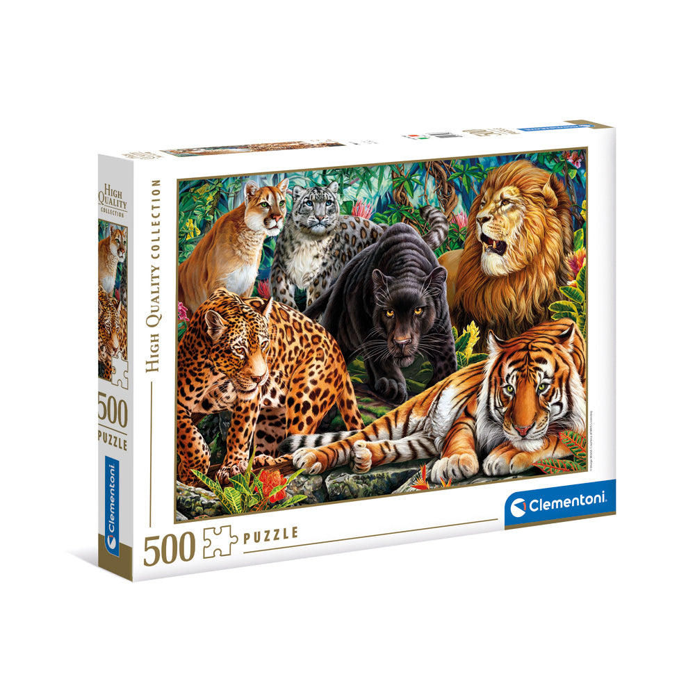 500pc Clementoni 49x36cm Jigsaw Puzzle Wild Cats Kids Game 8+