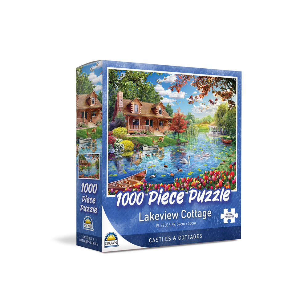 2x Crown 69x50cm Puzzle Dolomites And Lakeview Cottage 8+
