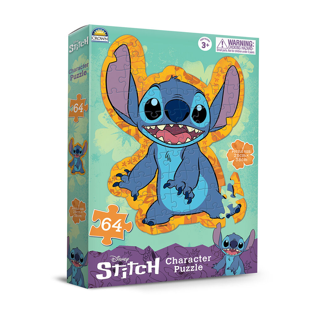 3x 46pc Stitch Character Jigsaw Puzzle 38x28cm Kids 3y+
