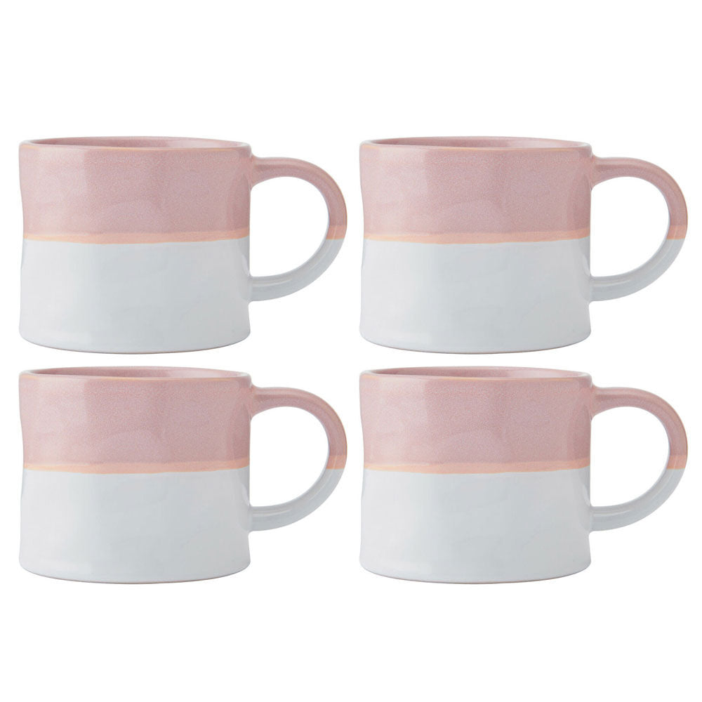 4PK Mikasa 350ml Ombre Coffee Mug Cup Clay Drinkware Pink/White