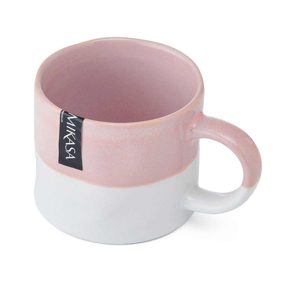 4PK Mikasa 350ml Ombre Coffee Mug Cup Clay Drinkware Pink/White