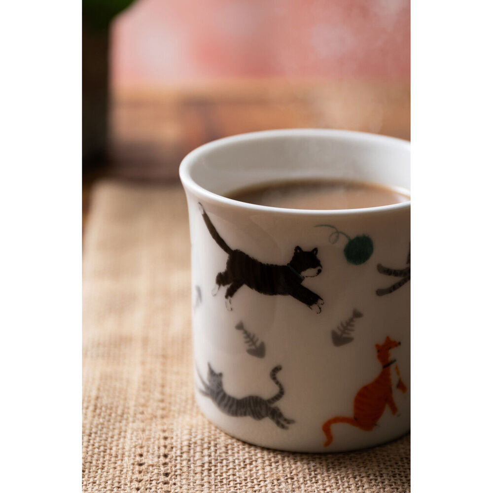 4PK Mikasa 250ml Cat Fluted Coffee Mug Cup Clay Drinkware