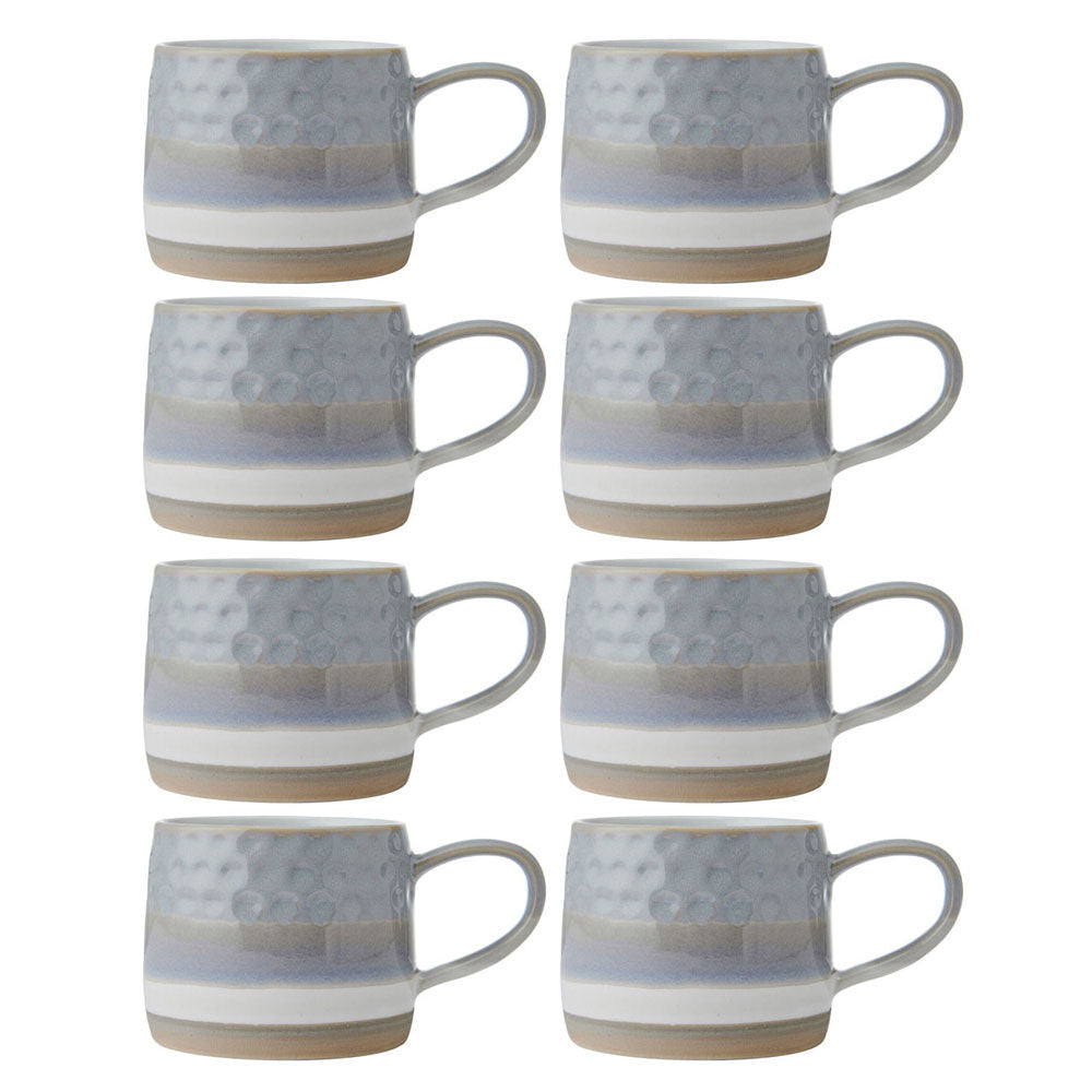 8PK Mikasa 320ml Textured Ombre Coffee Mug Cup Stoneware Grey
