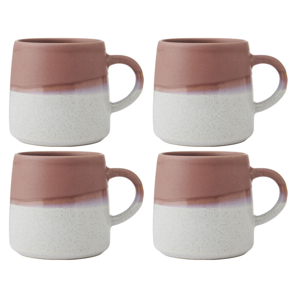 4PK Mikasa 400ml Reactive Glaze Coffee Mug Cup Stoneware Pink