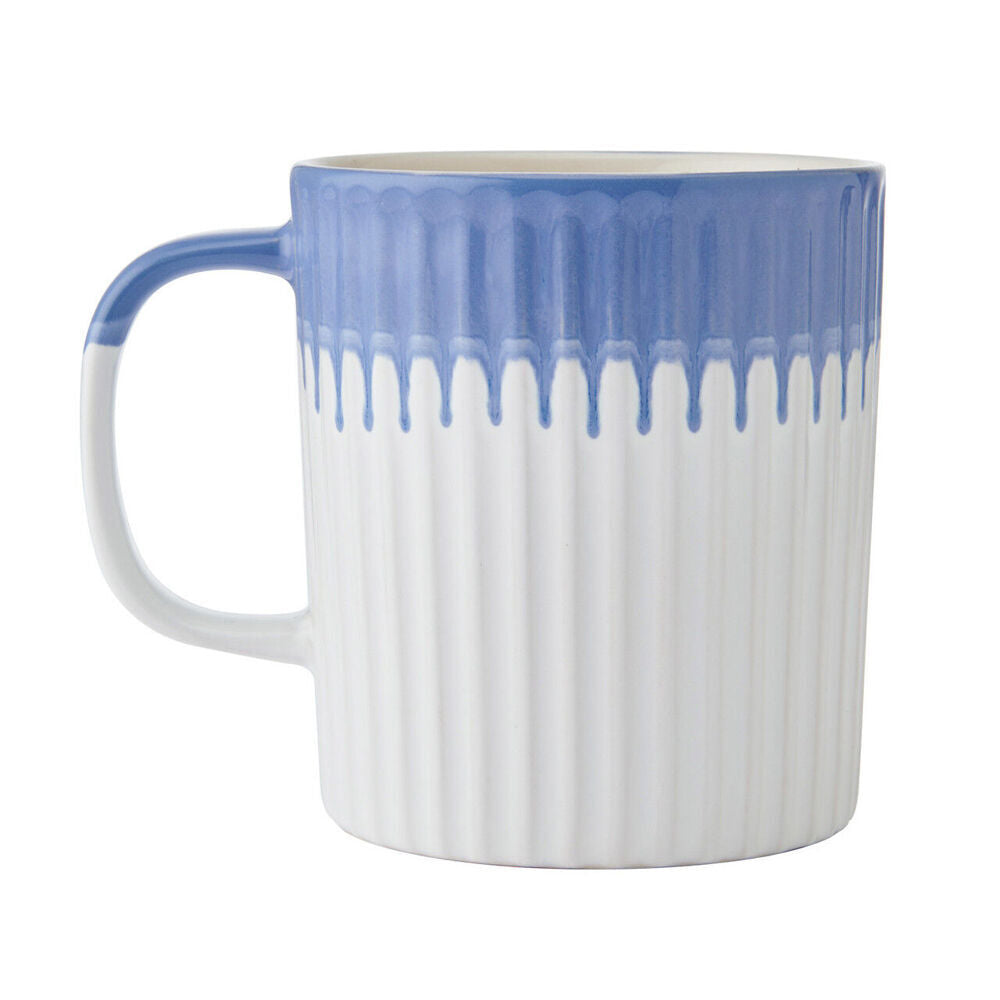 8PK Mikasa 410ml Textured Coffee Mug Cup Stoneware Blue