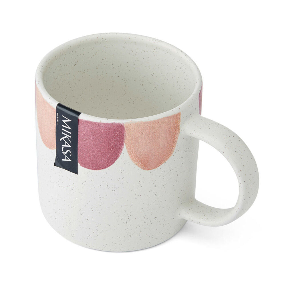 12PK Mikasa Stoneware Coffee Mug Drinkware 380ml - Scallop Print