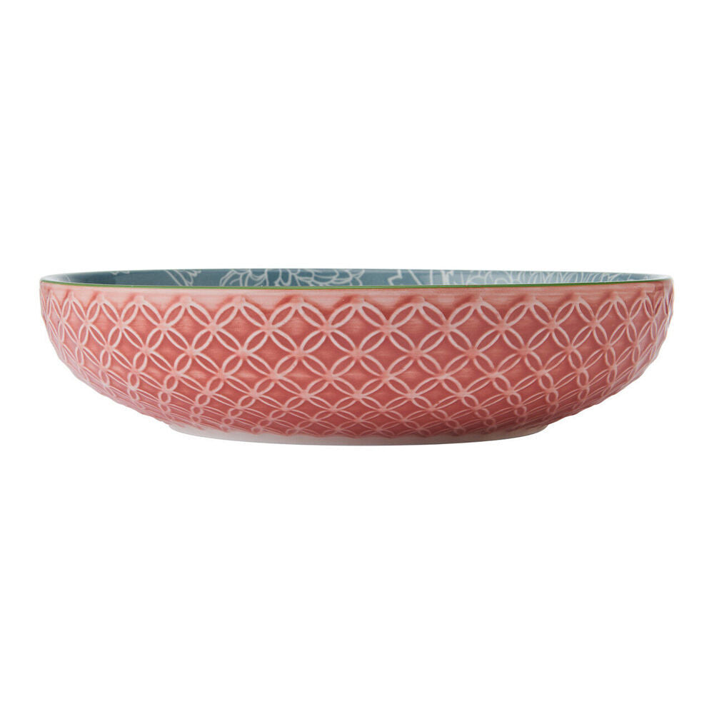 4PK Mikasa Leaf & Geometric Ceramic Bowl Round Dinnerware 21cm