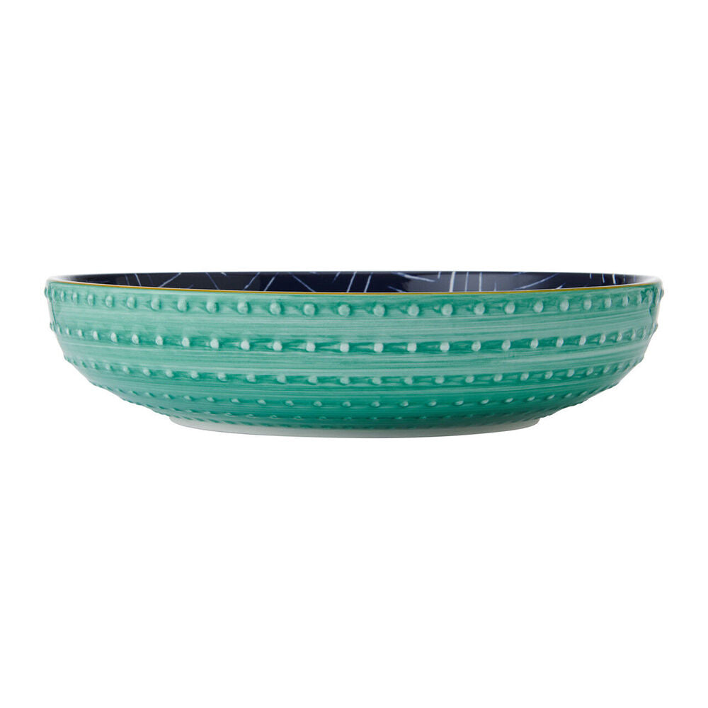 Mikasa Stoneware Indigo Chevron Ceramic Serving Bowl 21cm