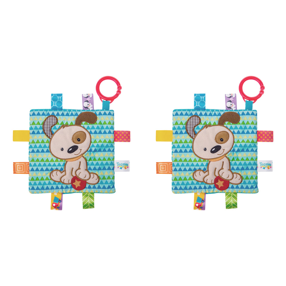 2PK Mary Meyer Taggies Buddy Dog Crinkle Me 16.5cm Activity Toy Baby 0+