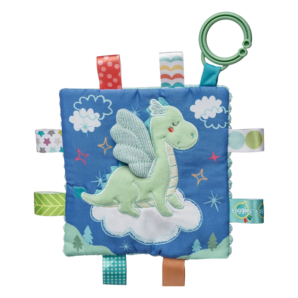 2PK Mary Meyer Taggies Drax Dragon Crinkle Me Activity Toy 16.5cm Kids 0+ Blue