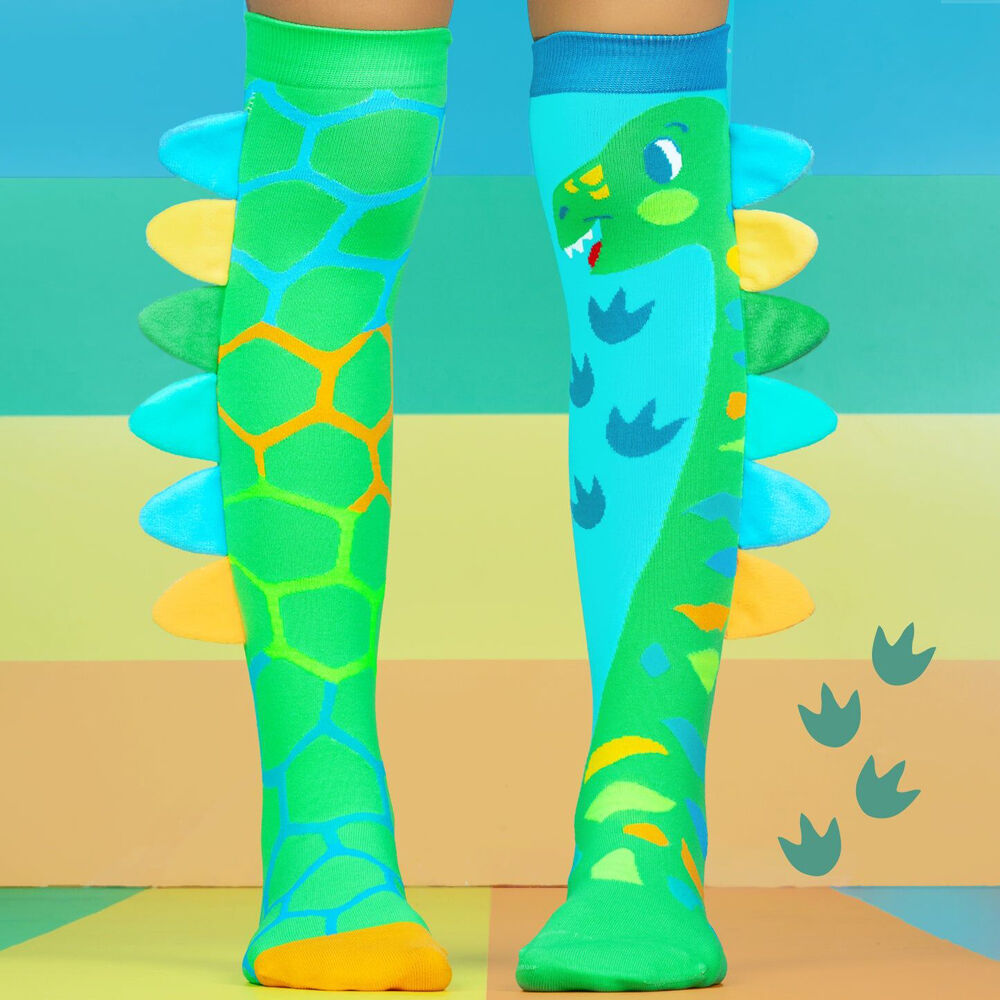 Madmia Green Roar Dinosaur Knee-High Socks Unisex