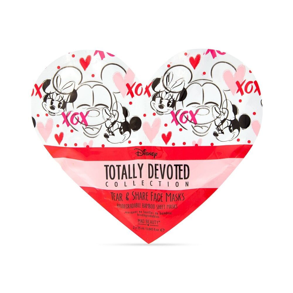 2PK Disney Totally Devoted Tear & Share Cosmetic Sheet Masks Honey/Raspberry
