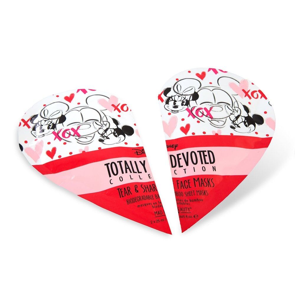 2PK Disney Totally Devoted Tear & Share Cosmetic Sheet Masks Honey/Raspberry