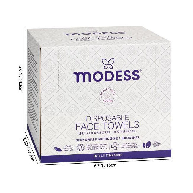 12x 50pc Modess Disposable Face Towels 10.2in Makeup Remover
