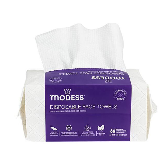 12x 60pc Modess Disposable Face Towels 7.8in Makeup Remover