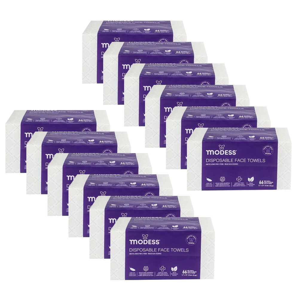 12x 60pc Modess Disposable Face Towels 7.8in Makeup Remover