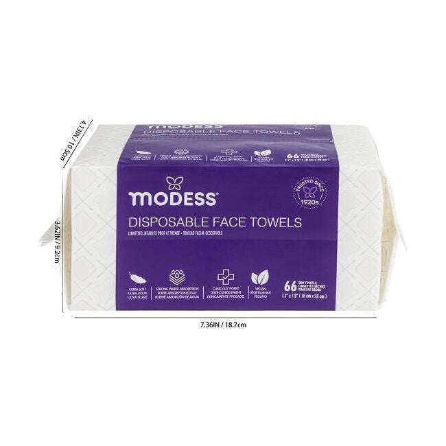 6x 60pc Modess Disposable Face Towels 7.8in Makeup Remover
