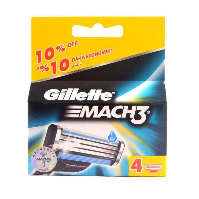 2x 4pc Gillette Mach 3 Razor Head Duracomfort Edge Blades For Men