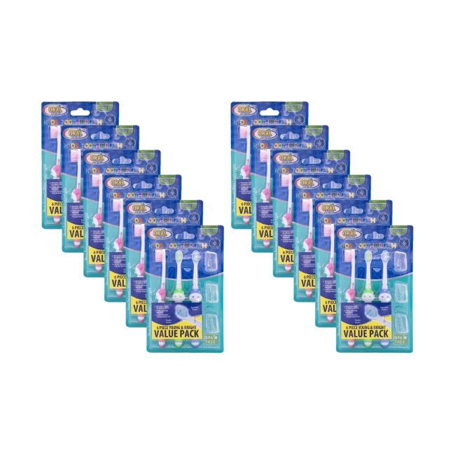 12x 3pc Oral Fusion Kids Children Soft Toothbrush Dental Care