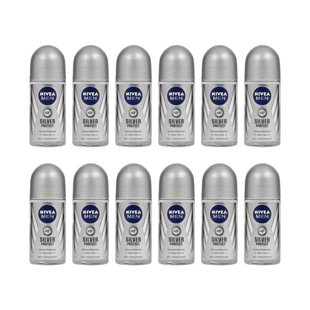 12x Nivea Men Silver Protect Roll On Deodorant 50ml Antiperspirant