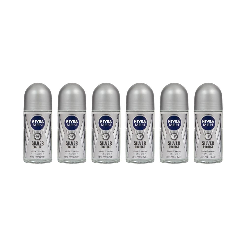 6PK Nivea Men Silver Protect Roll On Deodorant 50ml Antiperspirant