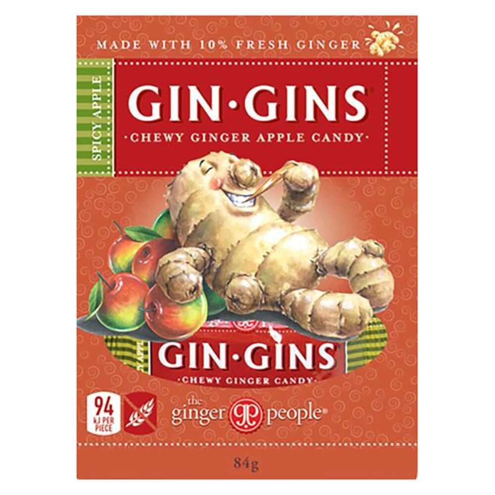 12PK The Ginger People Gin Gins Spicy Ginger-Apple Flavoured Candy Lollies 84g