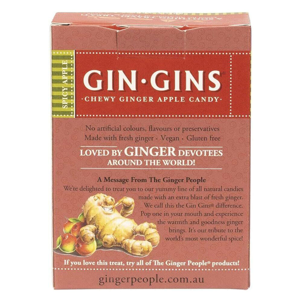 12PK The Ginger People Gin Gins Spicy Ginger-Apple Flavoured Candy Lollies 84g