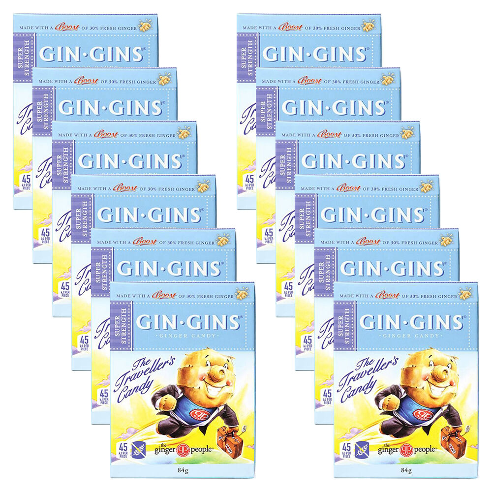 12PK The Ginger People Gin Gins Super Strength Ginger-Flavoured Lollies 84g