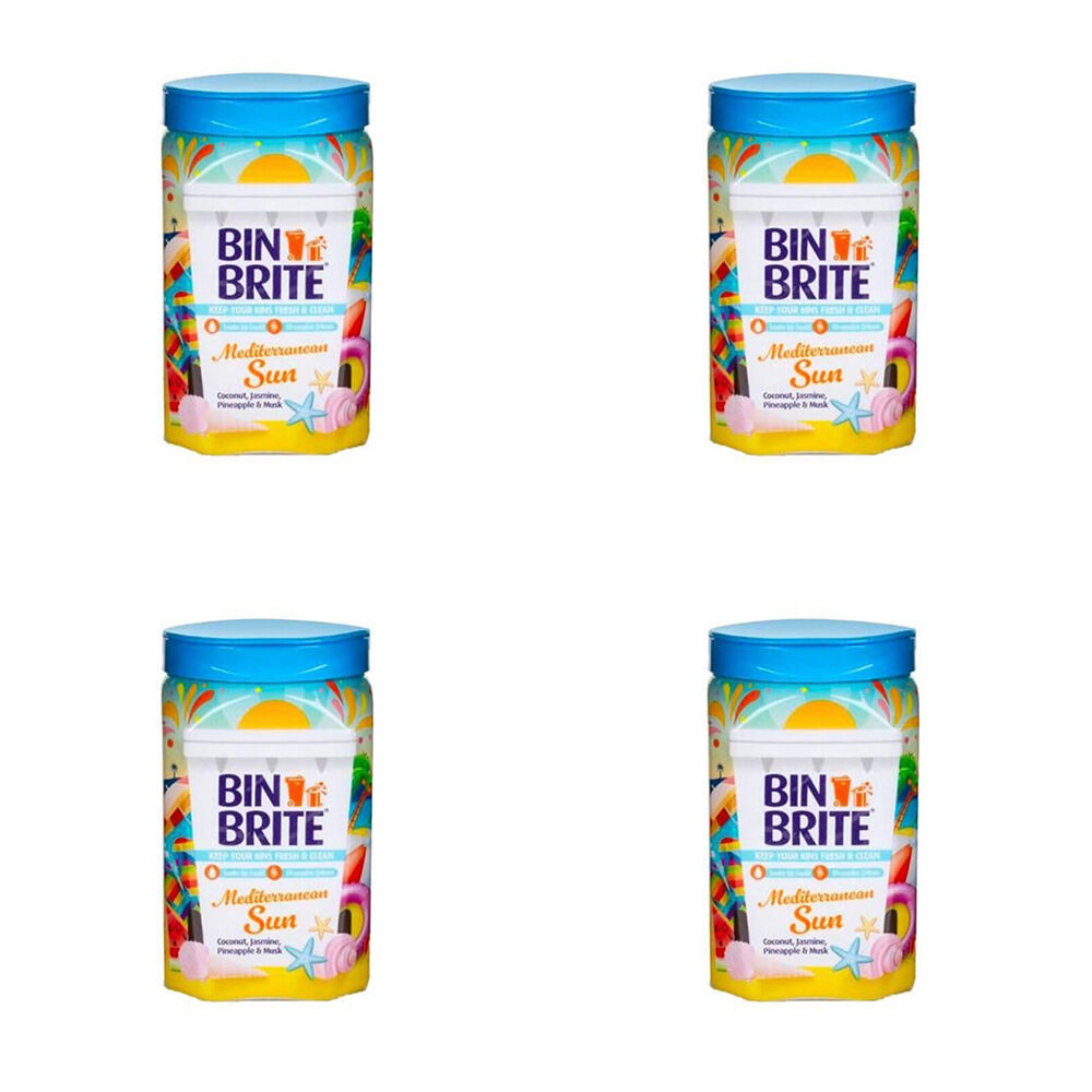 4PK Bin Brite Neutraliser Waste Bin - Mediterranean Sun 500g