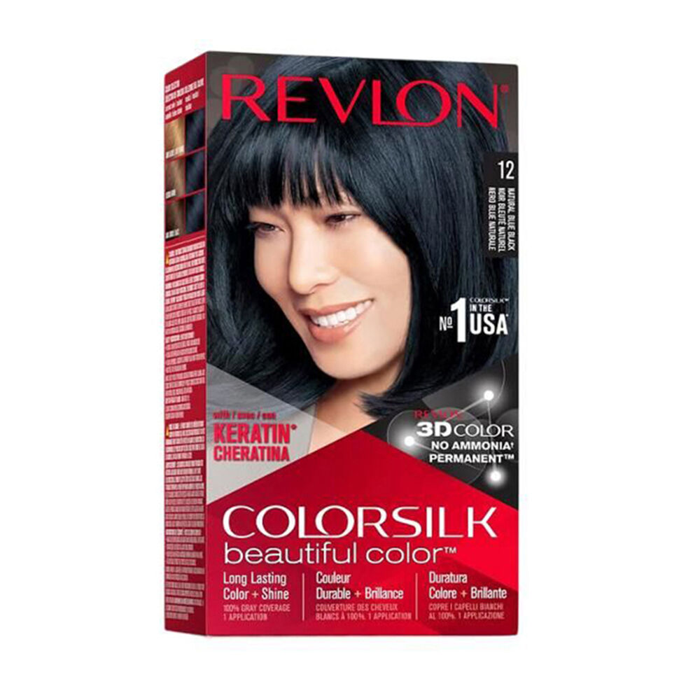 6PK Revlon ColorSilk Permanent Hair Dye Ammonia-Free 12 Natural Blue Black