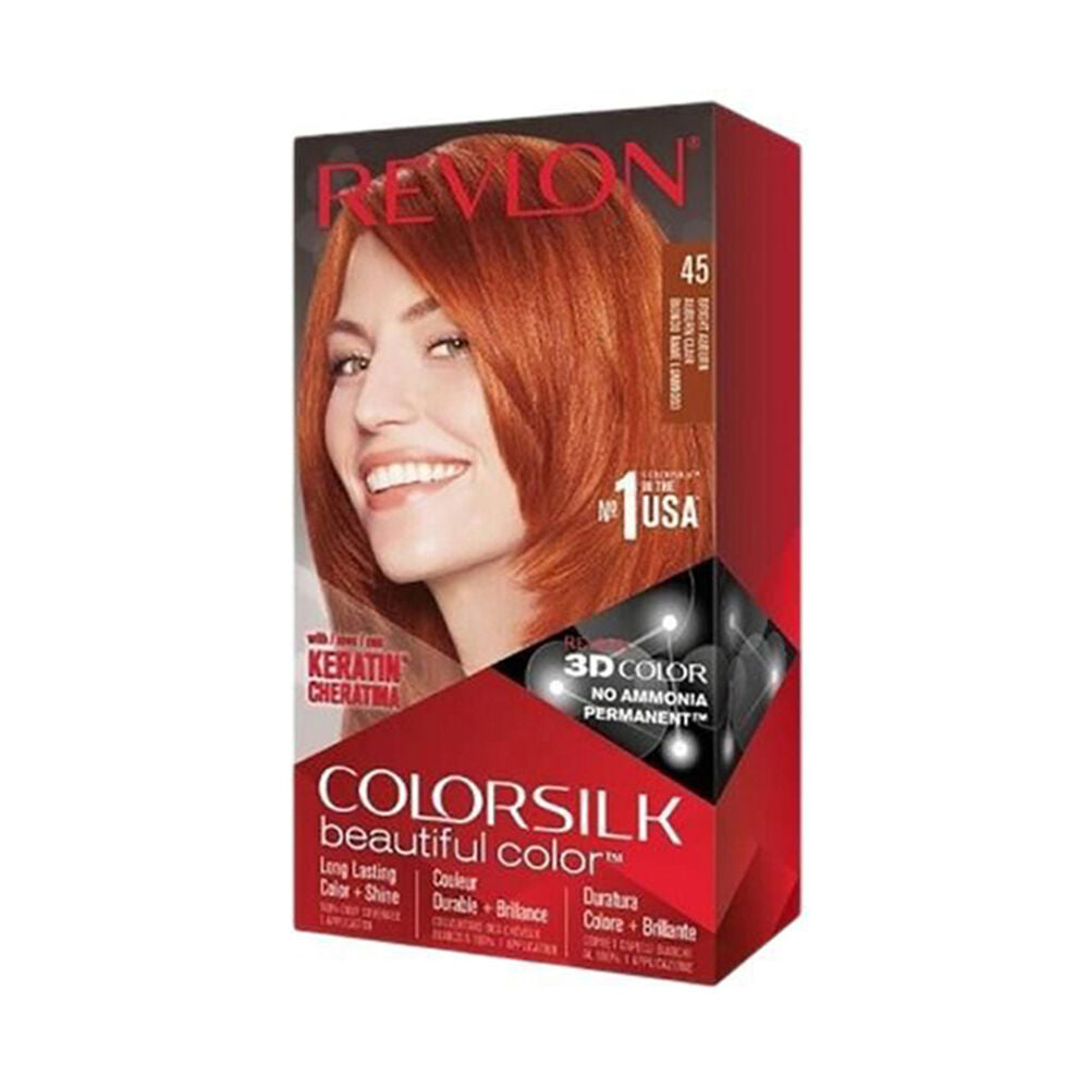 6PK Revlon ColorSilk Permanent Hair Colour Dye Ammonia-Free 45 Bright Auburn