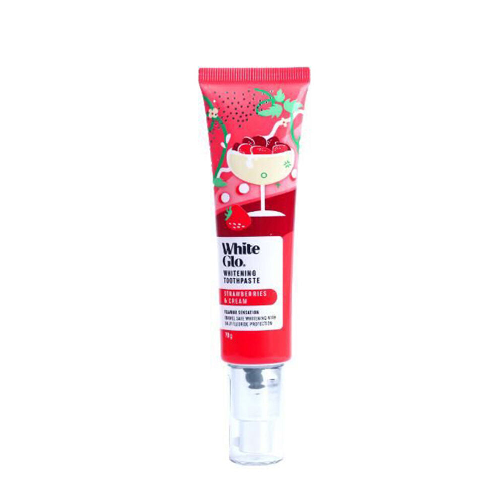 5PK White Glo Flavoured Whitening Dental Toothpaste 70g Strawberries & Cream