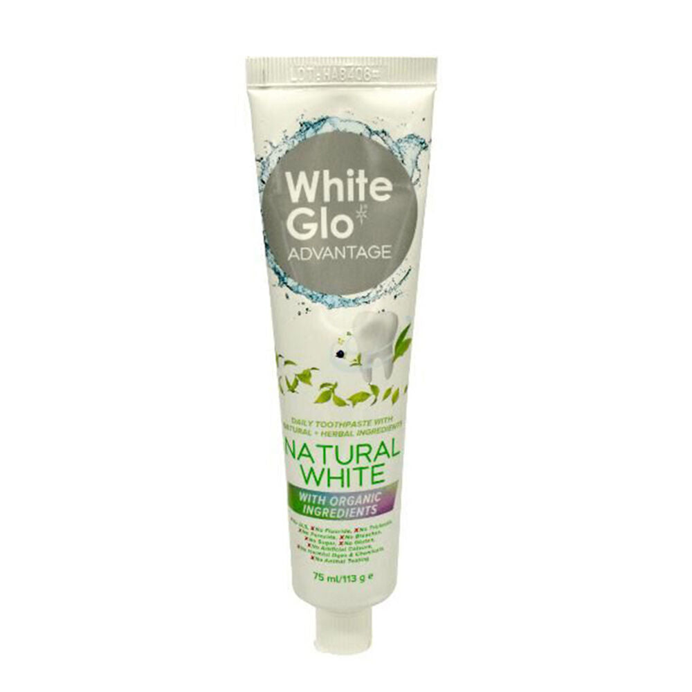 12PK White Glo Advantage Natural Organic Whitening Dental Care Toothpaste 113g