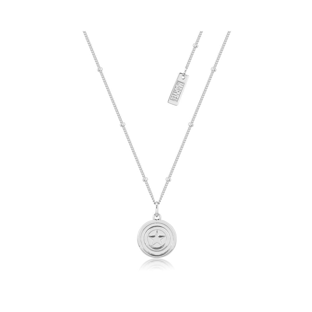 Couture Kingdom Sterling Silver Marvel Captain America Necklace - Silver