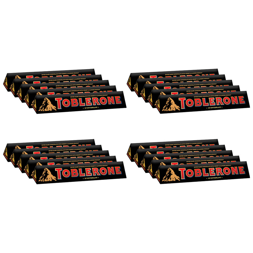 20PK Toblerone Dark Chocolate Blocks w/ Honey & Almond Nougat Confectionery 100g
