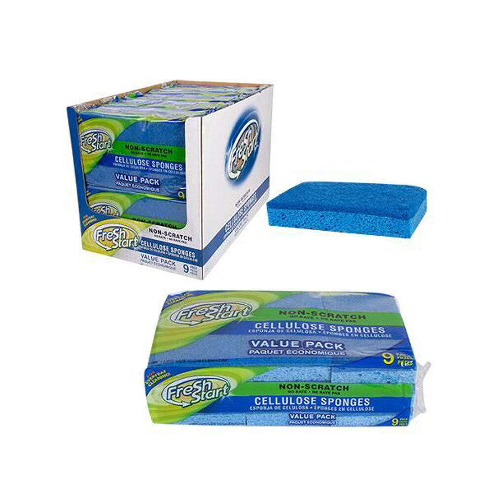 5x 9pc Fresh Start Non-Scratch Dishwashing Sponge Scour Pads Value Pack Blue