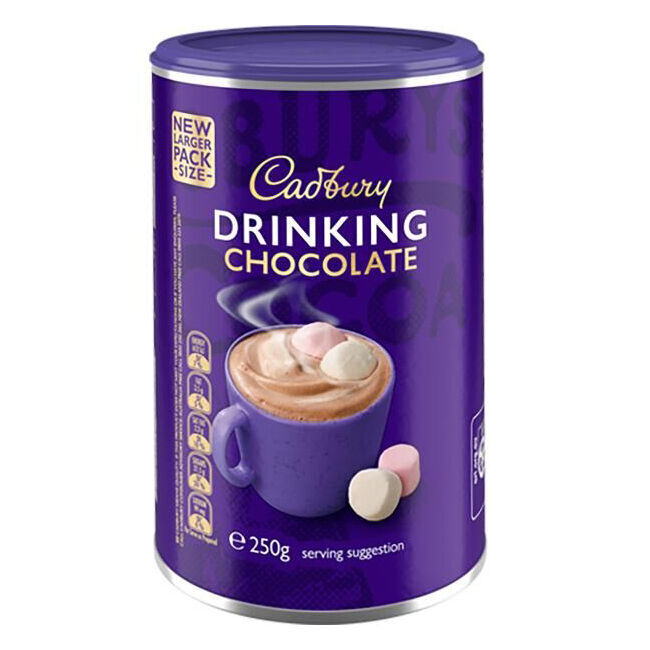 8PK Cadbury Drinking Chocolate Powder Tub 250g Beverage Drink