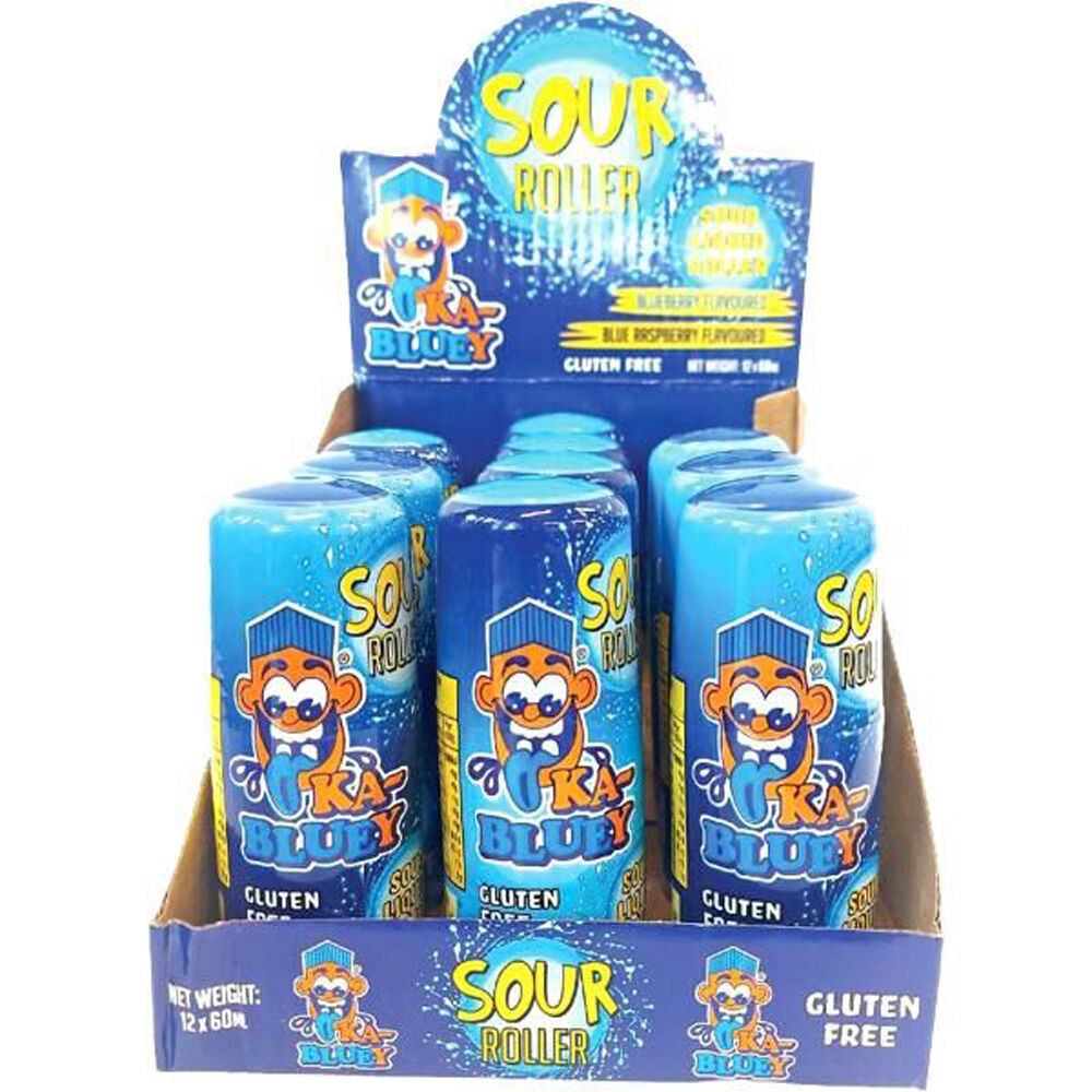 12PK Ka-Bluey Sour Goblicker Candy in Blueberry/Raspberry Flavour 60ml Assort