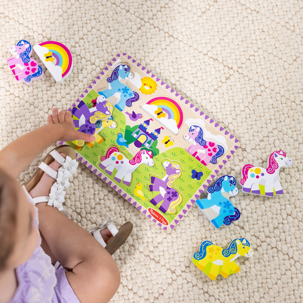 Melissa & Doug Unicorn/Sea Life Chunky Puzzle Kids Toy Combo 2y+