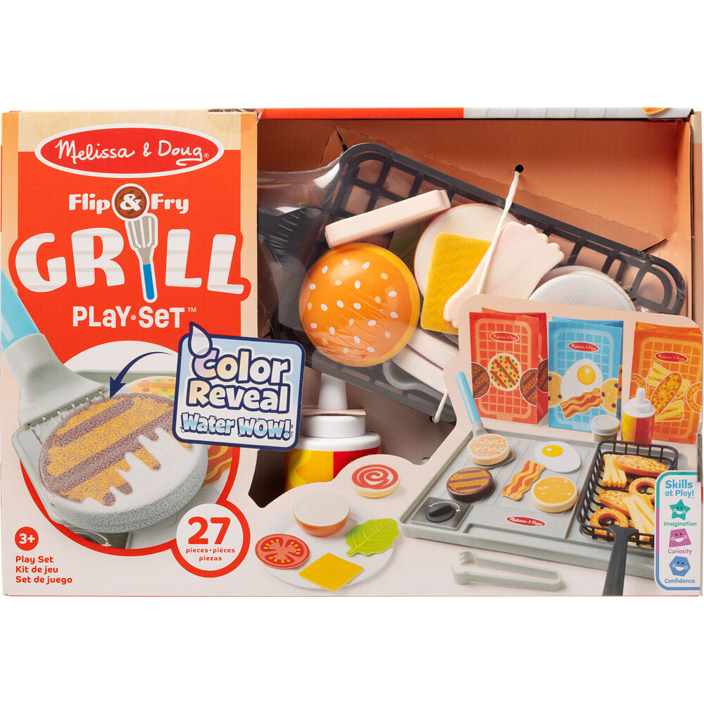 Melissa & Doug Water WOW! Grill Set Flip Fry Childrens Toy Colour Reveal 3y+